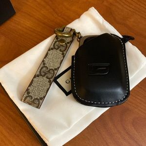 Authentic Gucci leather recycled into a key chain